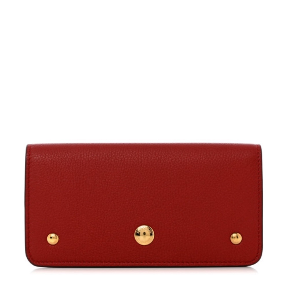 BURBERR Rowe Continental Wallet Dark Carmine